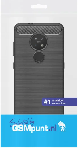 Nokia 6.2 / 7.2 Geborsteld TPU Hoesje Zwart afbeelding 4