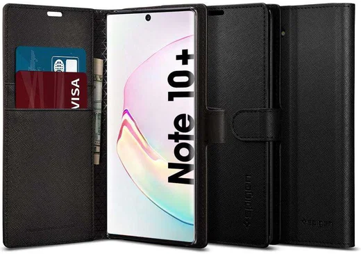 Spigen Wallet S Book Case Samsung Galaxy Note 10+ Zwart afbeelding 1