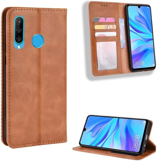 Honor 20 Lite Vintage Portemonnee Hoesje Bruin afbeelding 9