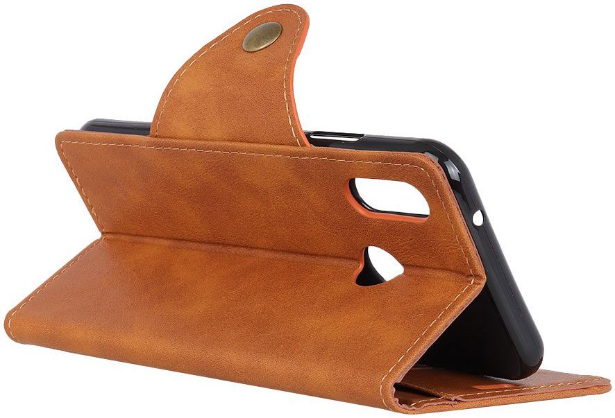 Motorola Moto E6s / E6 Plus Vintage Portemonnee Hoesje Drukknoop Bruin afbeelding 10