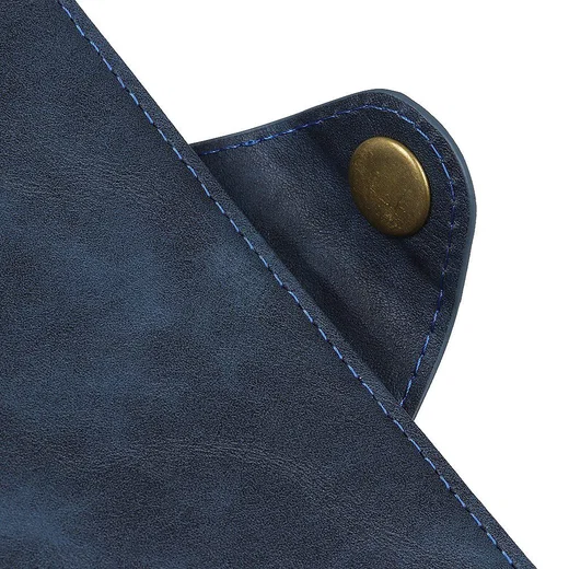 Motorola Moto E6 Plus Vintage Portemonnee Hoesje Drukknoop Blauw afbeelding 5