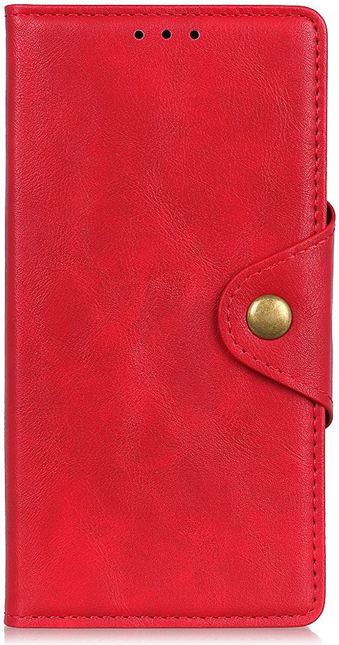 Motorola Moto E6s / E6 Plus Vintage Portemonnee Hoesje Drukknoop Rood afbeelding 1