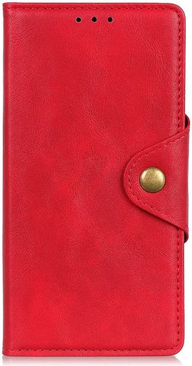 Motorola Moto E6s / E6 Plus Vintage Portemonnee Hoesje Drukknoop Rood afbeelding 1