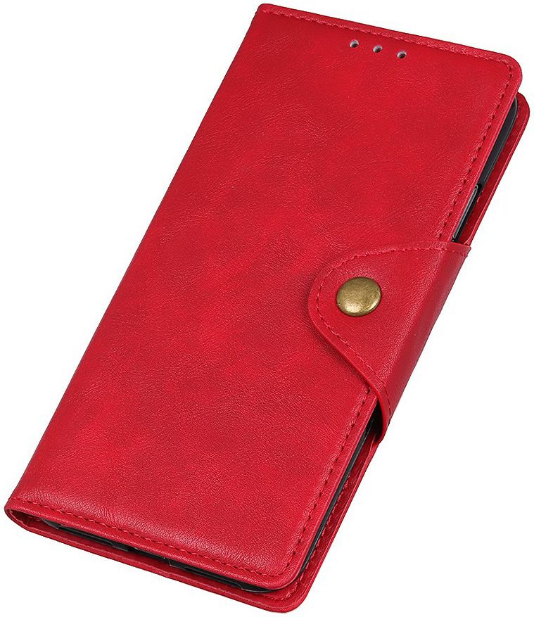 Motorola Moto E6s / E6 Plus Vintage Portemonnee Hoesje Drukknoop Rood afbeelding 5