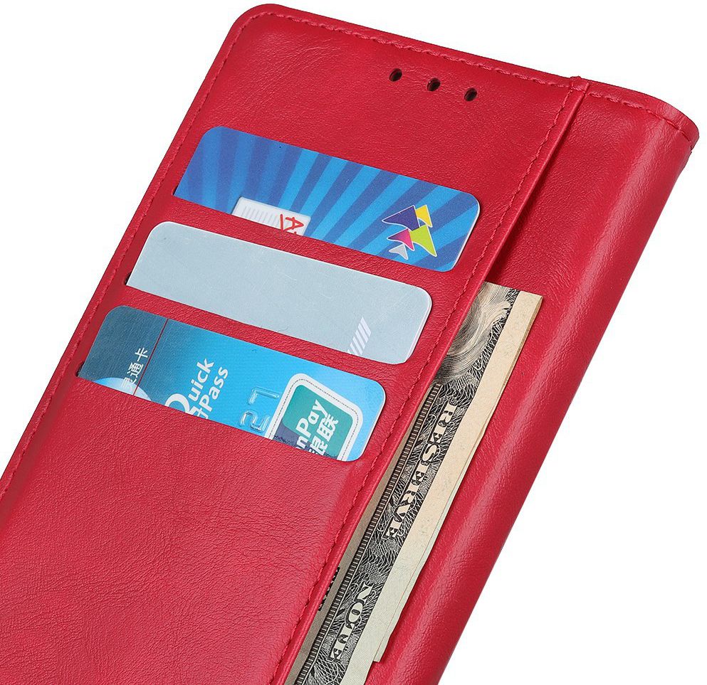 Motorola Moto E6s / E6 Plus Vintage Portemonnee Hoesje Drukknoop Rood afbeelding 8