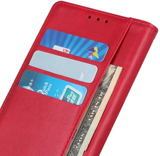 Motorola Moto E6s / E6 Plus Vintage Portemonnee Hoesje Drukknoop Rood afbeelding 8