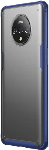OnePlus 7T Slim Fit Hybride Hoesje Transparant/Blauw afbeelding 3