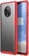 OnePlus 7T Slim Fit Hybride Hoesje Transparant/Rood afbeelding 1