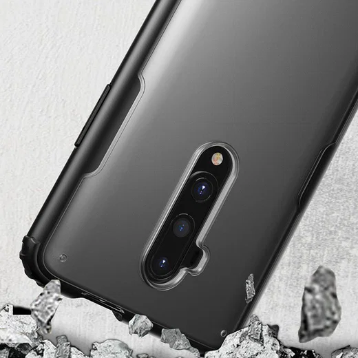 OnePlus 7T Pro Slim Fit Hybride Hoesje Transparant/Midnight Green afbeelding 4