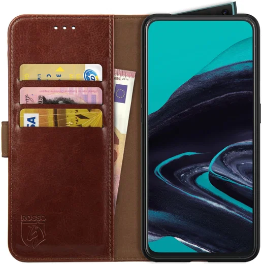 Rosso Element Oppo Reno2 Hoesje Book Cover Bruin afbeelding 1