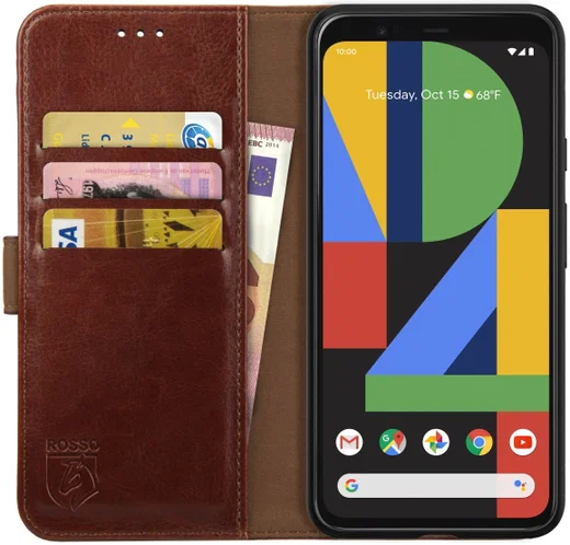 Rosso Element Google Pixel 4 XL Hoesje Book Cover Bruin afbeelding 1