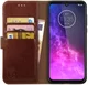 Rosso Element Motorola One Zoom Hoesje Book Cover Bruin afbeelding 1