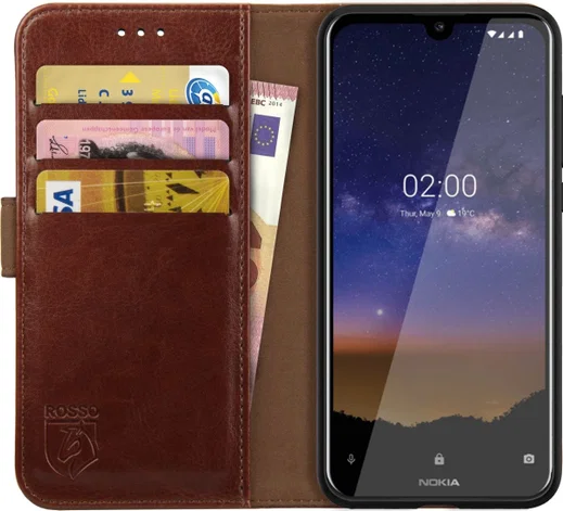 Rosso Element Nokia 2.2 Hoesje Book Cover Bruin afbeelding 1