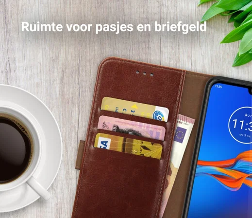 Rosso Element Motorola Moto E6s / E6 Plus Hoesje Book Cover Bruin afbeelding 8