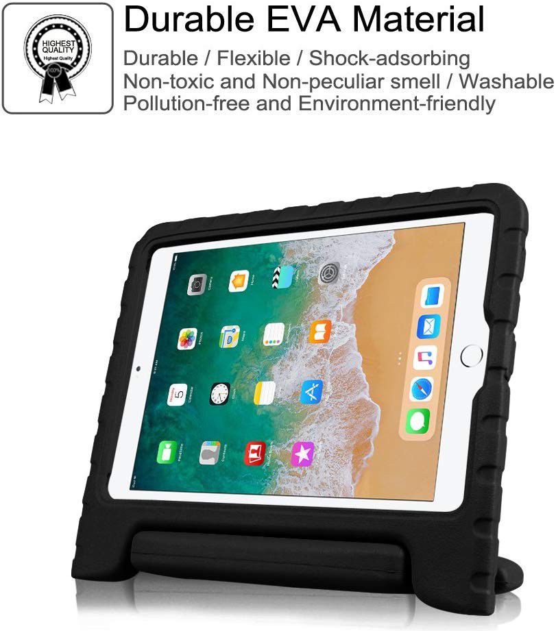 iPad 10.2 2019 / 2020 / 2021 Kinder Tablethoes met Handvat Zwart afbeelding 8