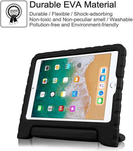 iPad 10.2 2019 / 2020 / 2021 Kinder Tablethoes met Handvat Zwart afbeelding 8