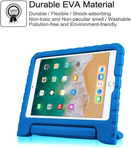 iPad 10.2 2019 / 2020 / 2021 Kinder Tablethoes met Handvat Blauw afbeelding 6