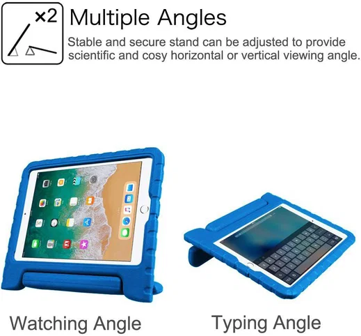 iPad 10.2 2019 / 2020 / 2021 Kinder Tablethoes met Handvat Blauw afbeelding 7