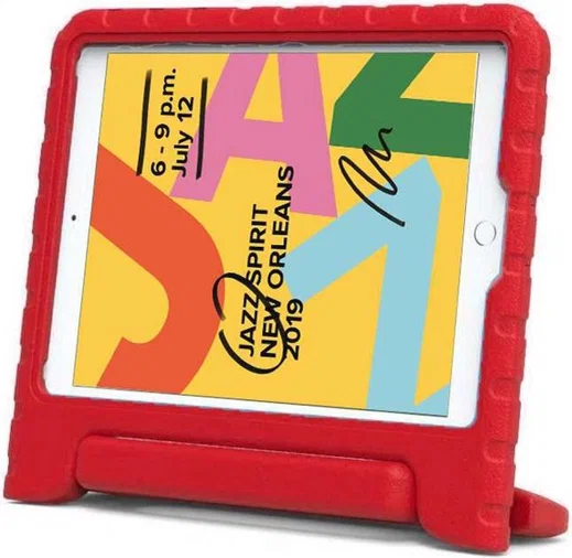 iPad 10.2 2019 / 2020 / 2021 Kinder Tablethoes met Handvat Rood afbeelding 2