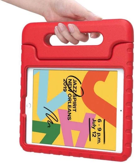 iPad 10.2 2019 / 2020 / 2021 Kinder Tablethoes met Handvat Rood afbeelding 6