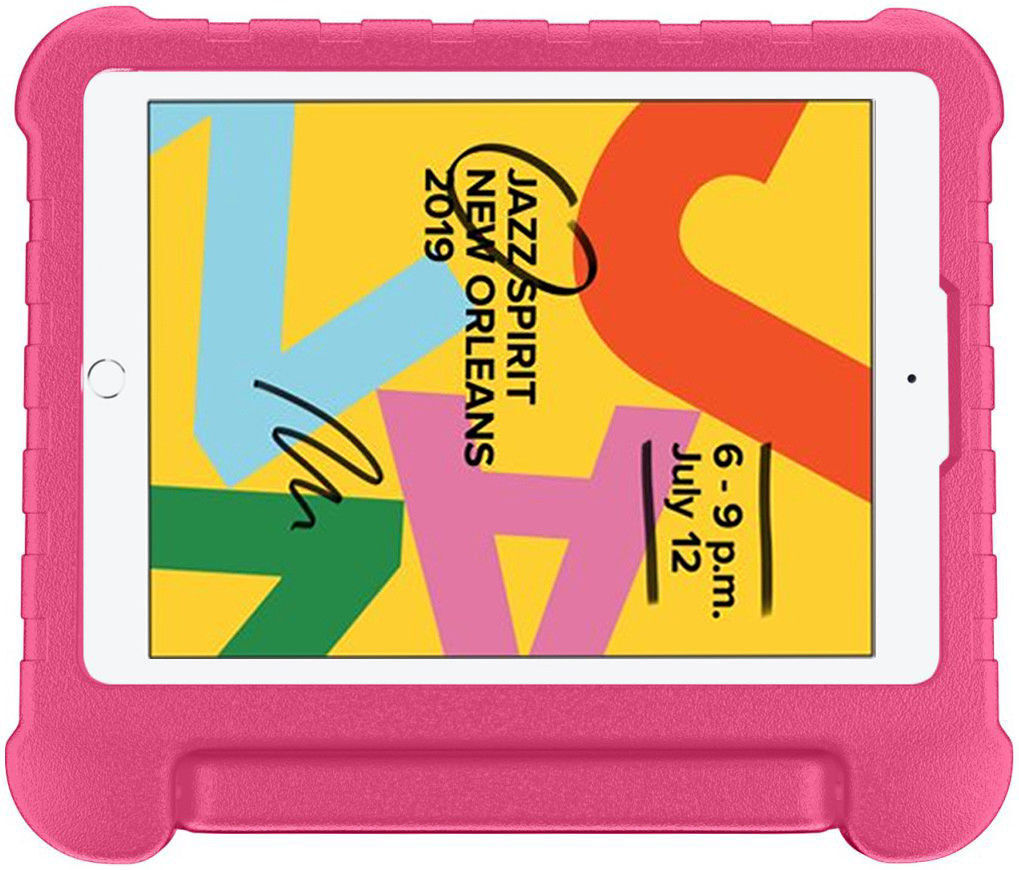 iPad 10.2 2019 / 2020 / 2021 Kinder Tablethoes met Handvat Roze afbeelding 2