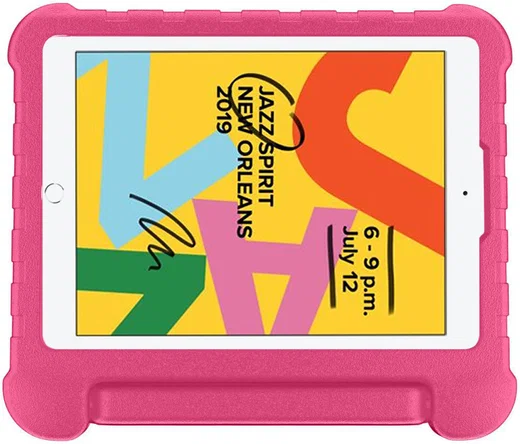 iPad 10.2 2019 / 2020 / 2021 Kinder Tablethoes met Handvat Roze afbeelding 2