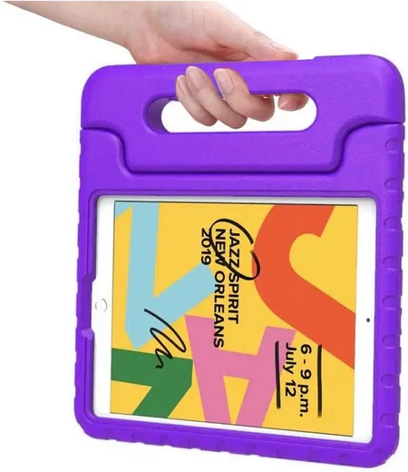 iPad 10.2 2019 / 2020 / 2021 Kinder Tablethoes met Handvat Paars afbeelding 6