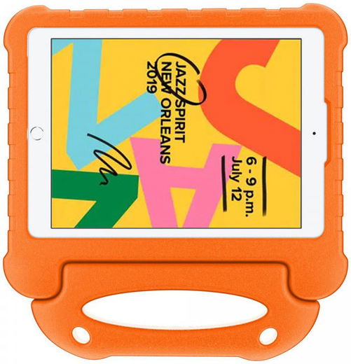 iPad 10.2 2019 / 2020 / 2021 Kinder Tablethoes met Handvat Oranje afbeelding 1