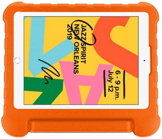iPad 10.2 2019 / 2020 / 2021 Kinder Tablethoes met Handvat Oranje afbeelding 2
