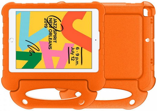 iPad 10.2 2019 / 2020 / 2021 Kinder Tablethoes met Handvat Oranje afbeelding 7