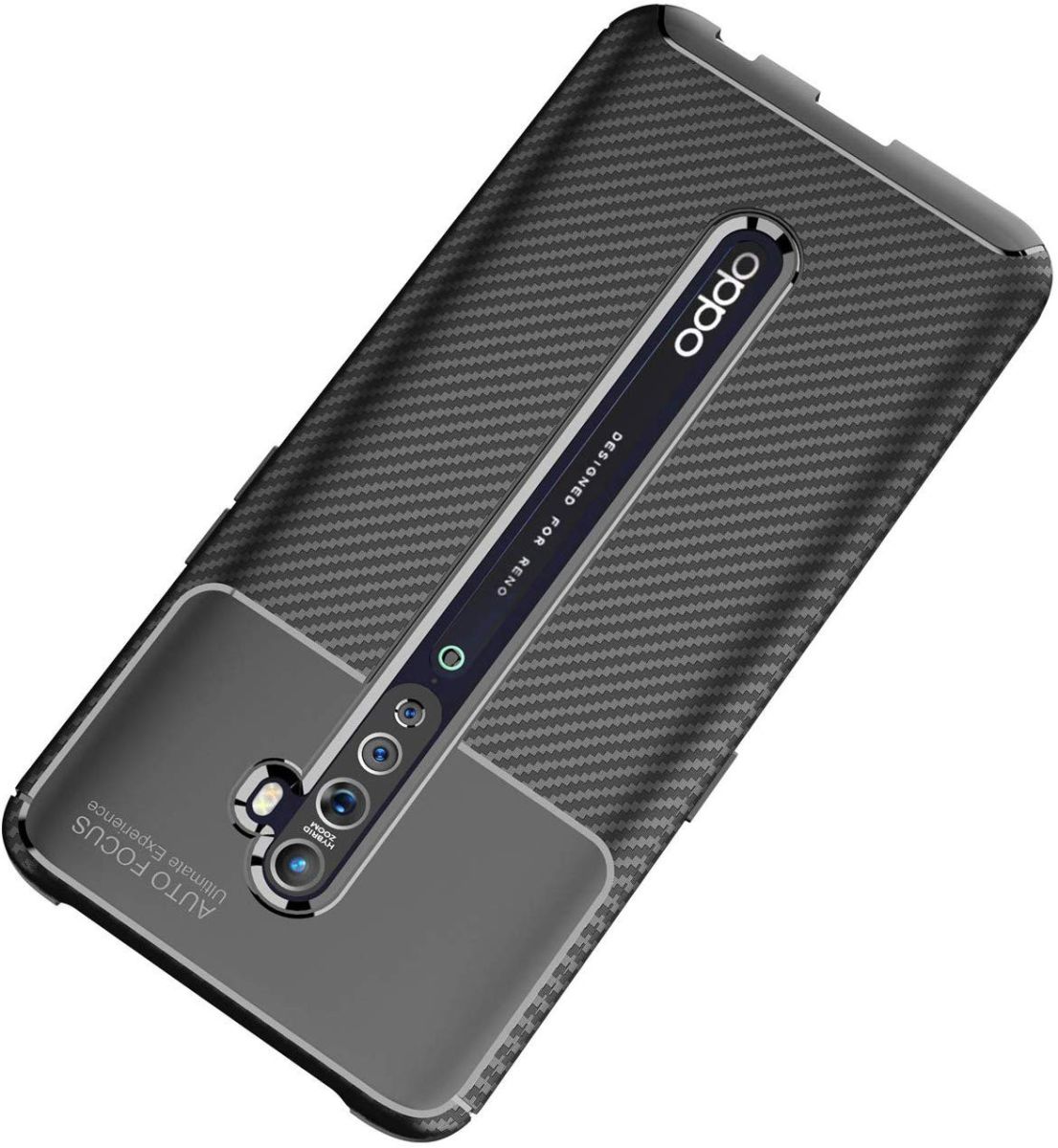 Oppo Reno 2 Siliconen Carbon Hoesje Zwart afbeelding 7
