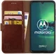Rosso Element Motorola Moto G8 Plus Hoesje Book Cover Bruin afbeelding 1