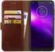Rosso Element Motorola One Macro Hoesje Book Cover Bruin afbeelding 1