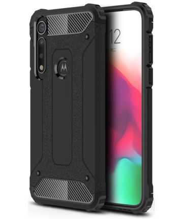 Motorola Moto G8 Plus Hybride Hoesje Zwart afbeelding 1