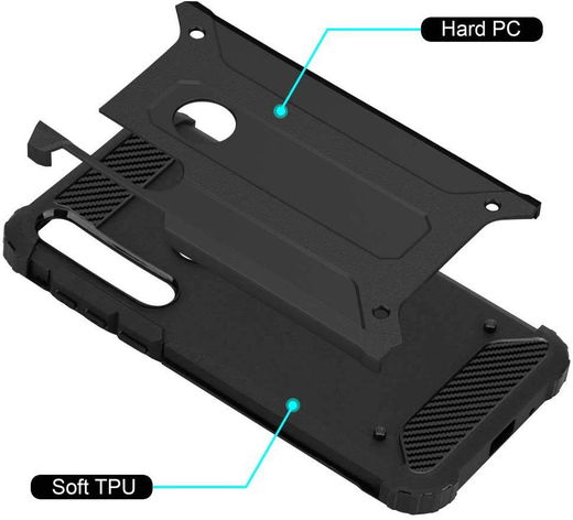 Motorola Moto G8 Plus Hybride Hoesje Zwart afbeelding 6