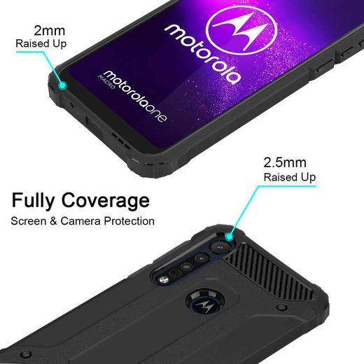 Motorola Moto G8 Plus Hybride Hoesje Zwart afbeelding 8