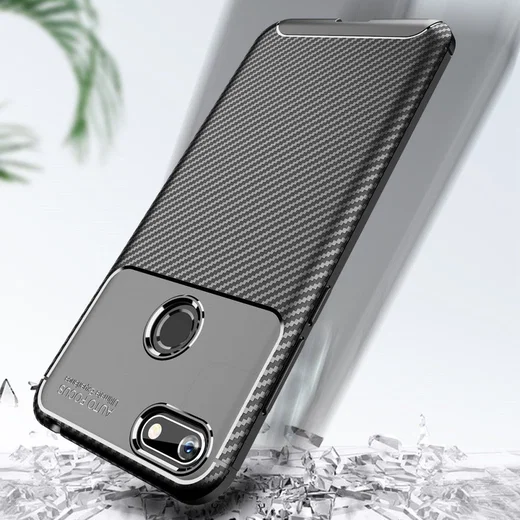 Motorola Moto E6 Play Siliconen Carbon Hoesje Zwart afbeelding 5