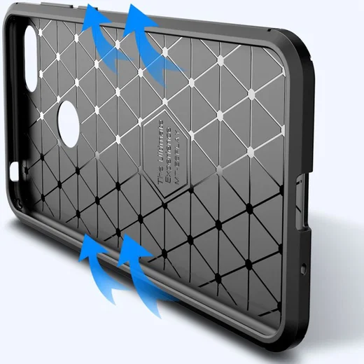 Motorola Moto E6 Play Siliconen Carbon Hoesje Zwart afbeelding 7