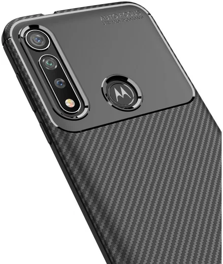 Motorola Moto G8 Plus Siliconen Carbon Hoesje Zwart afbeelding 8