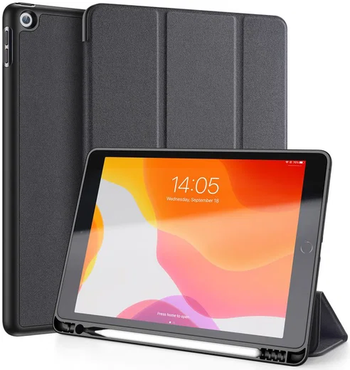 Dux Ducis Apple iPad 10.2 2019 / 2020 / 2021 Tri-fold Hoes Zwart afbeelding 1