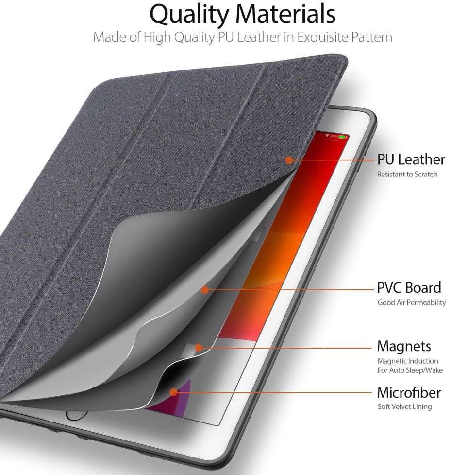 Dux Ducis Apple iPad 10.2 2019 / 2020 / 2021 Tri-fold Hoes Zwart afbeelding 2