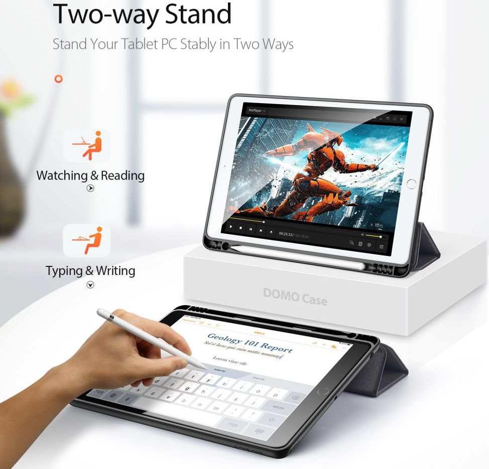 Dux Ducis Apple iPad 10.2 2019 / 2020 / 2021 Tri-fold Hoes Zwart afbeelding 4