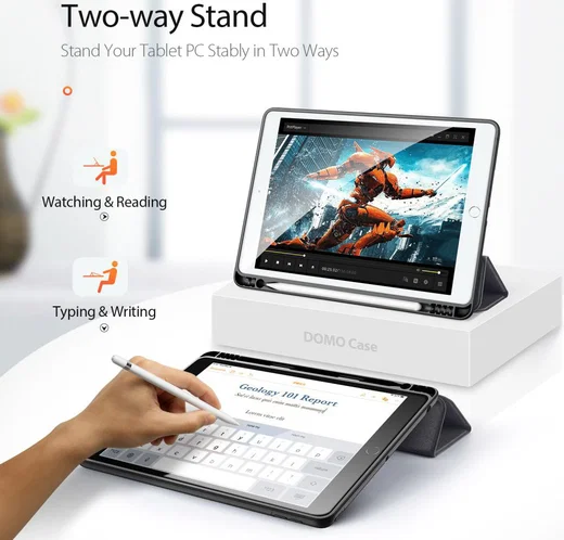 Dux Ducis Apple iPad 10.2 2019 / 2020 / 2021 Tri-fold Hoes Zwart afbeelding 4