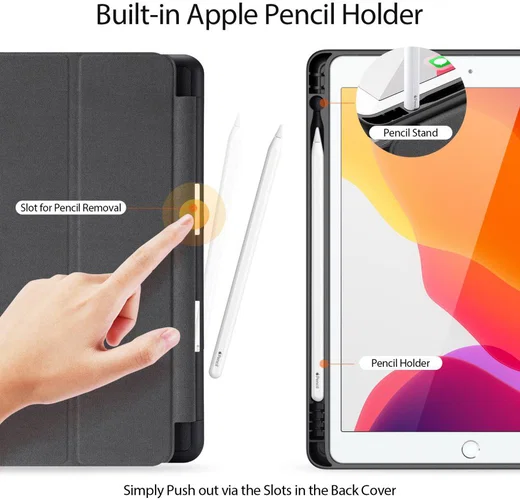Dux Ducis Apple iPad 10.2 2019 / 2020 / 2021 Tri-fold Hoes Zwart afbeelding 5