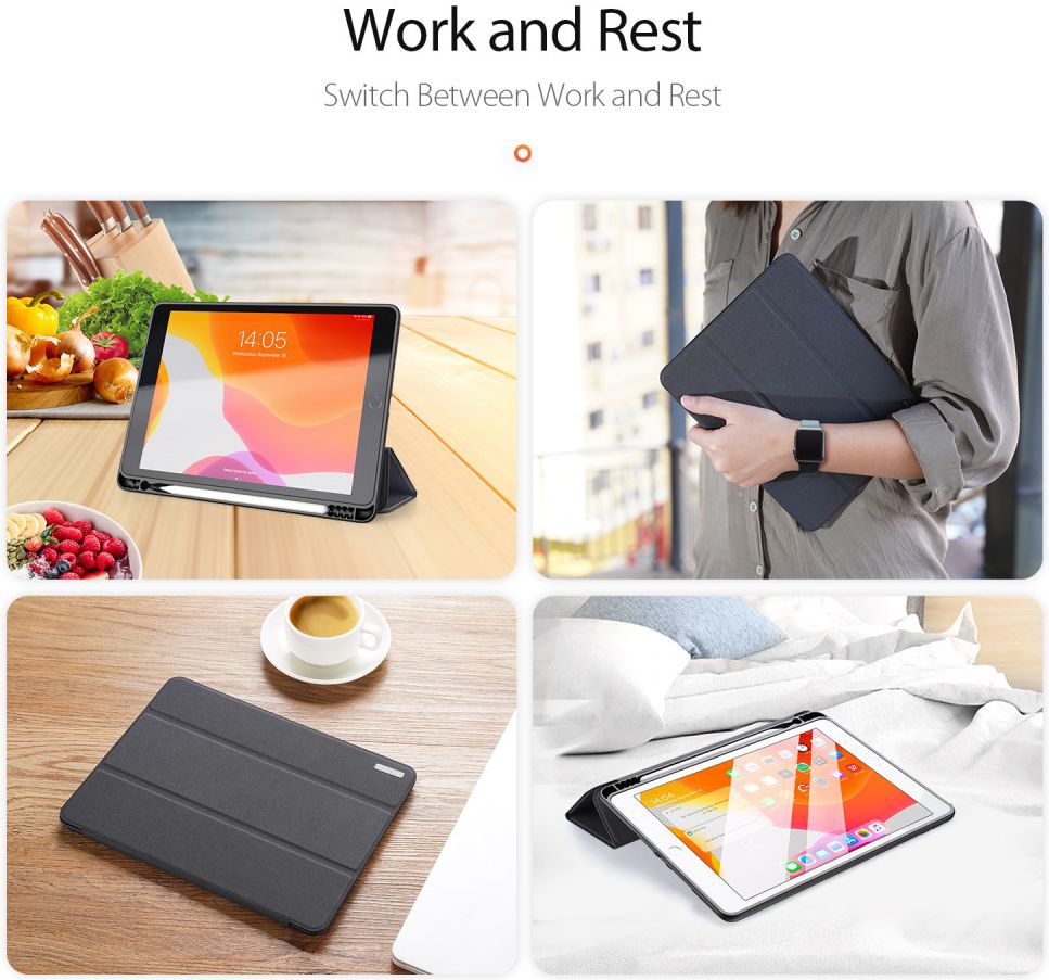 Dux Ducis Apple iPad 10.2 2019 / 2020 / 2021 Tri-fold Hoes Zwart afbeelding 9