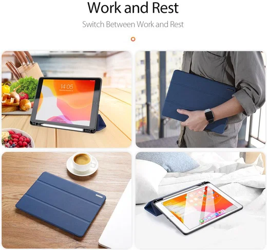 Dux Ducis Apple iPad 10.2 2019 / 2020 / 2021 Tri-fold Hoes Blauw afbeelding 9