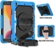 iPad 10.2 2019 / 2020 / 2021 Hoesje met Verstelbare Handriem Blauw afbeelding 1