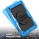 iPad 10.2 2019 / 2020 / 2021 Hoesje met Verstelbare Handriem Blauw afbeelding 3