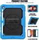 iPad 10.2 2019 / 2020 / 2021 Hoesje met Verstelbare Handriem Blauw afbeelding 6