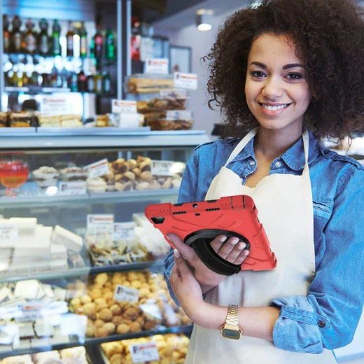 Apple iPad 10.2 2019 / 2020 / 2021 Hybride Hoesje met Handriem Rood afbeelding 19